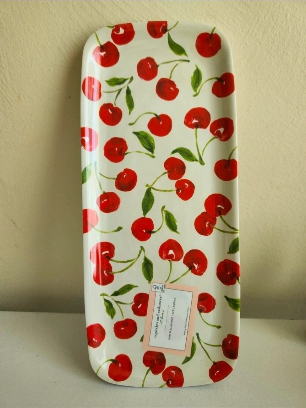 Cupcakes and Cashmere Cherry Melamine serving tray platter NEW